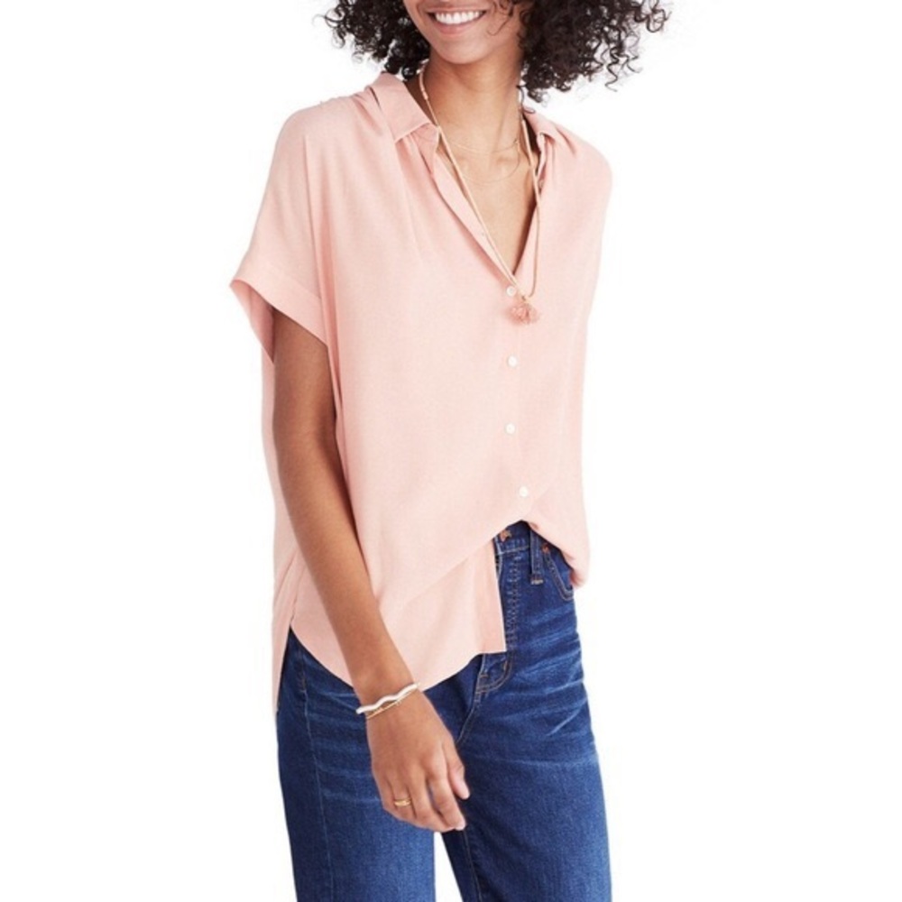 Madewell Central Drapey Shirt, Peach, Small